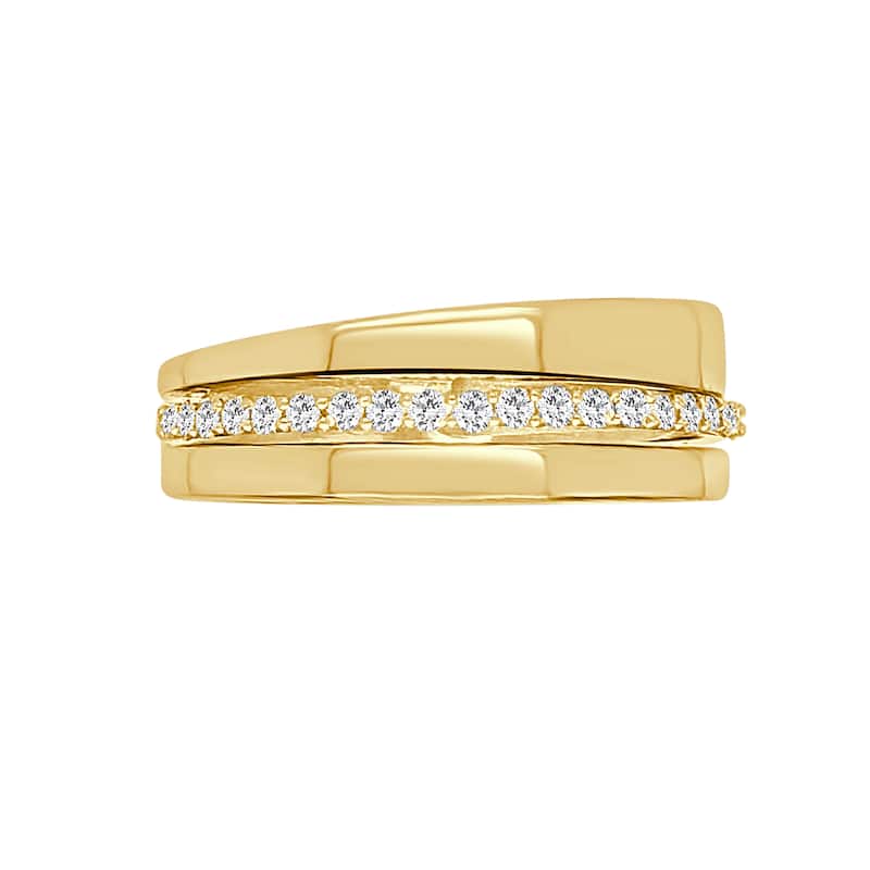 Auriya 14k Gold Lab Grown Round Diamond Center Channel Wedding Band 0.18 ct. tw. (F-G, VS)