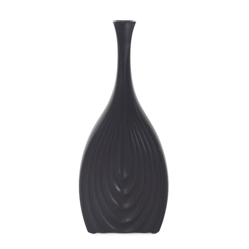 Allan Andrews Tapered Matte Black Ceramic Onion Vase Collection