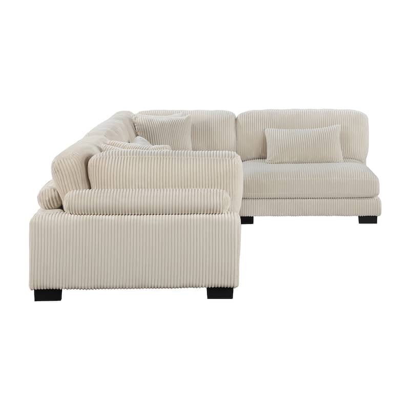 Braidy Corduroy 4-Piece Modular Sectional Sofa