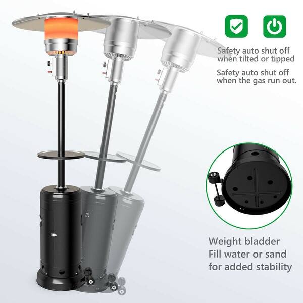 Shop Gymax Outdoor Patio Heater Propane Standing Lp Gas Steel W