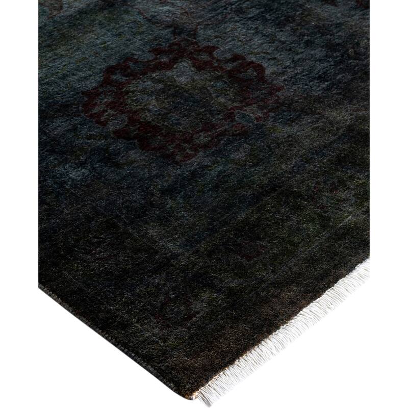 Overdyed One-of-a-Kind Hand-Knotted Area Rug - Gray - 12' 2" x 15' 2"