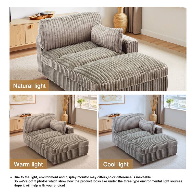 Oversized L-Shape Upholstered Chaise Lounge Sofa Couch