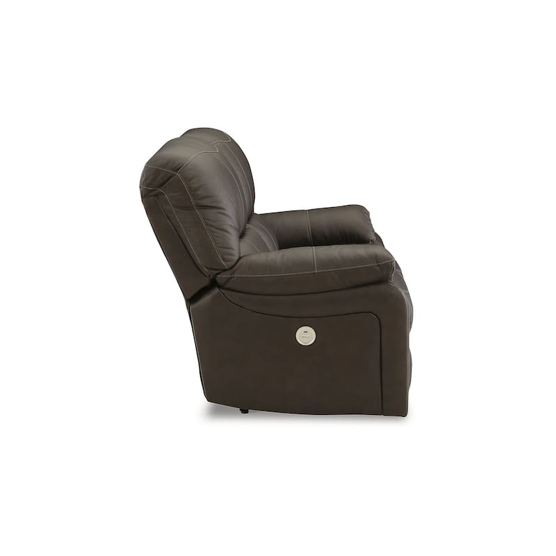 Signature Design by Ashley Leesworth Brown Reclining Power Loveseat - 65"W x 41"D x 41"H