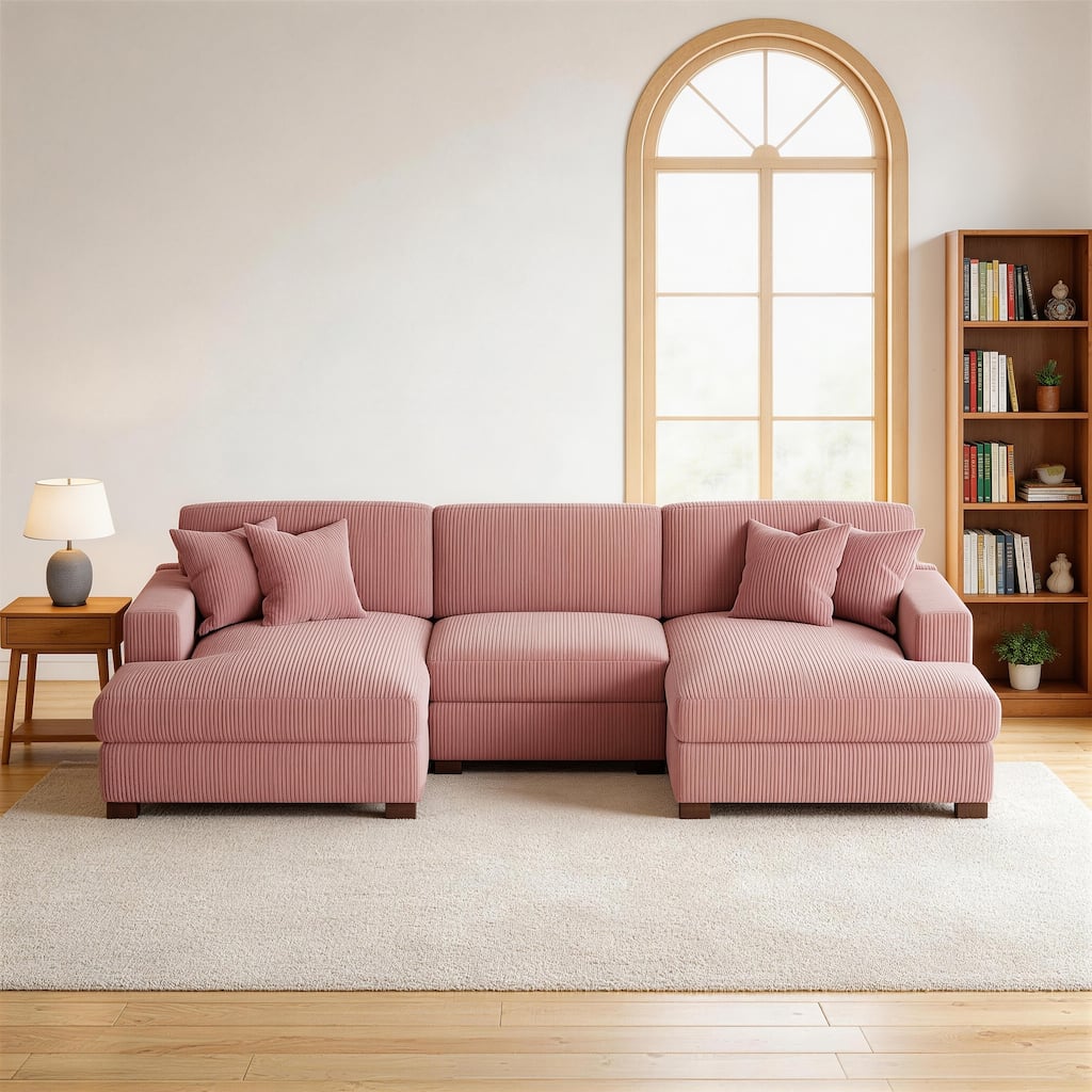 Corduroy Modular Sectional Sofa Seating for Living Room