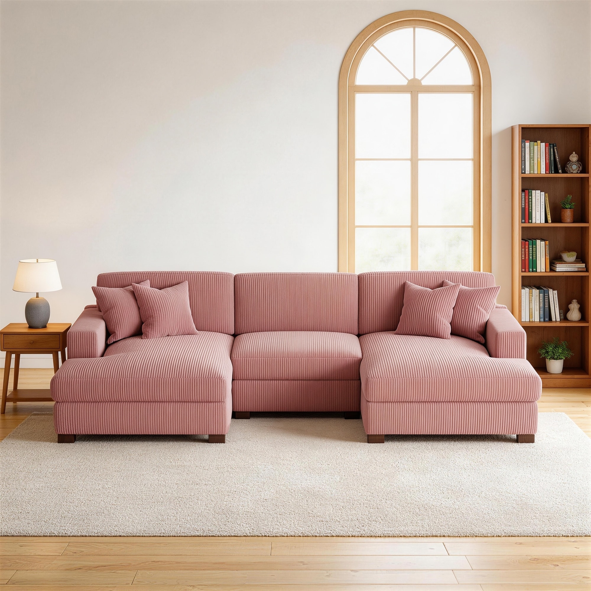 Corduroy Modular Sectional Sofa Seating for Living Room