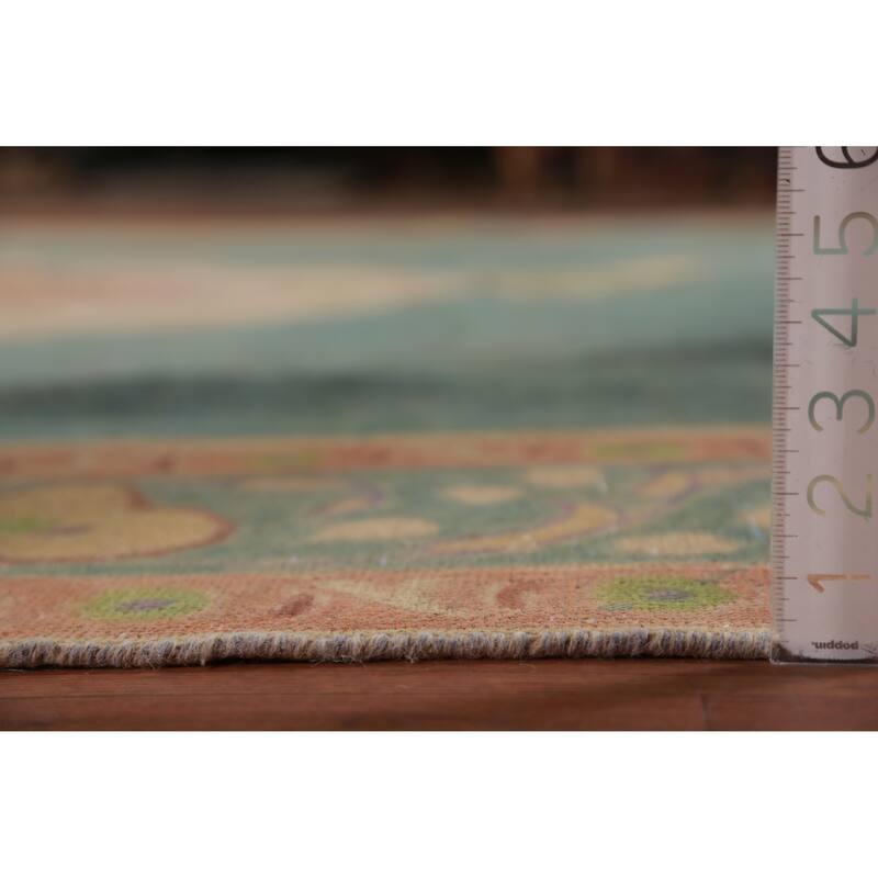 Blue Tabriz Persian Vintage Rug Oriental Handmade Wool Carpet - 9'8" x 12'9"