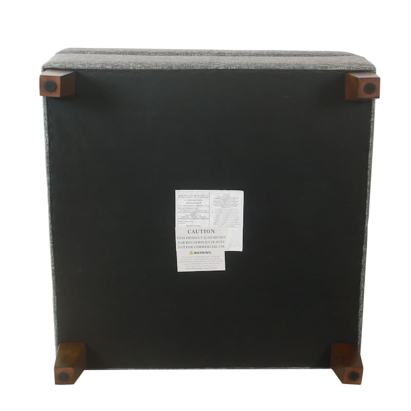 HomePop Luxury 32" Square Storage Ottoman