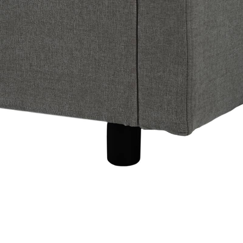 111.4" Polyester Combination Sofa with 3 Pillows, Curved Design and Removable Cushions