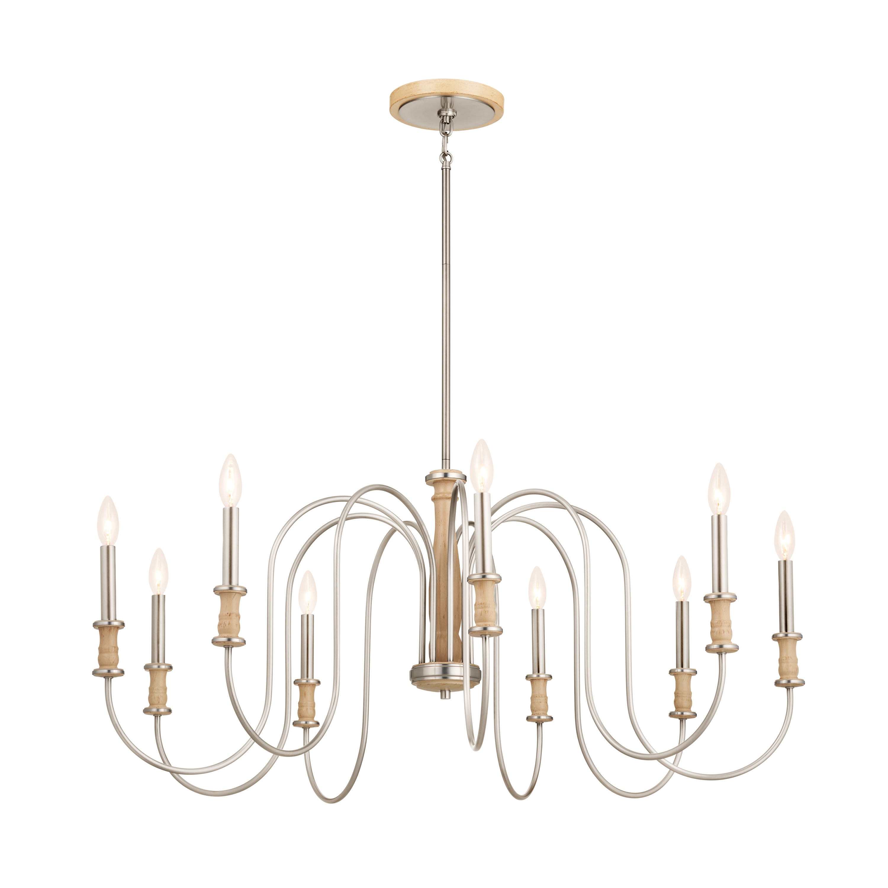 Kichler Karthe 6-Light Brushed Nickel Farmhouse Chandelier