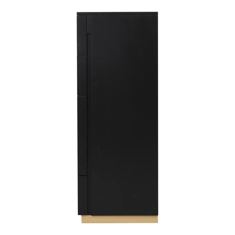 Furniture of America Kismet Modern 6-Piece Black Wood Platform Bedroom Set with Wall Panels