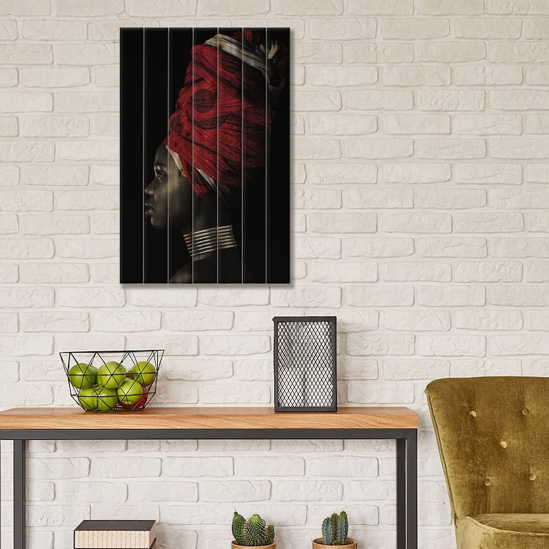 Red | African Women II Print On Wood by Danilo de Alexandria - Multi-Color