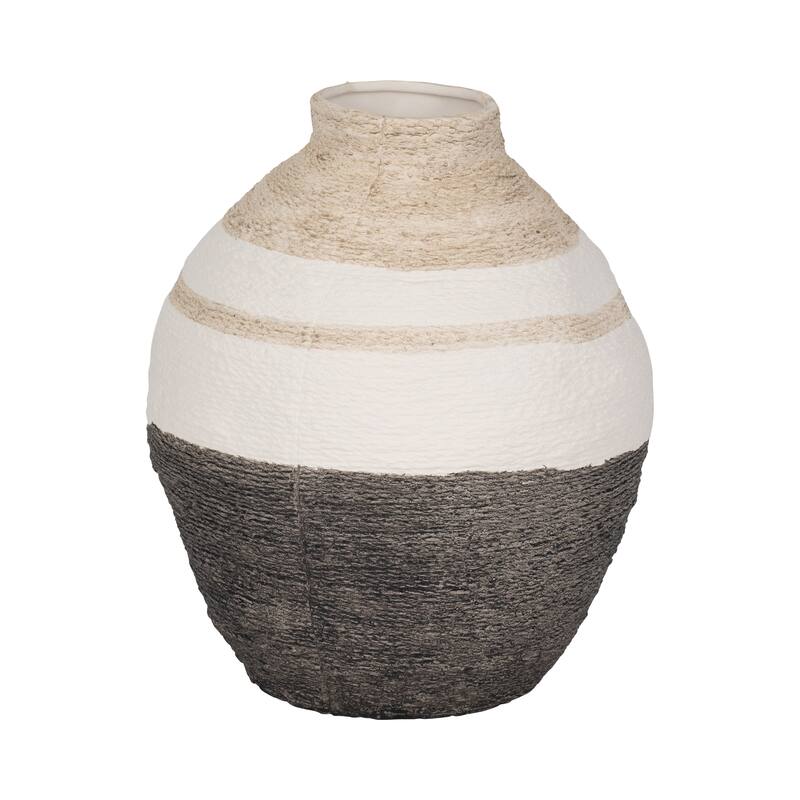 Sagebrook Home Striped Woven Textured Vase, Multi, Round