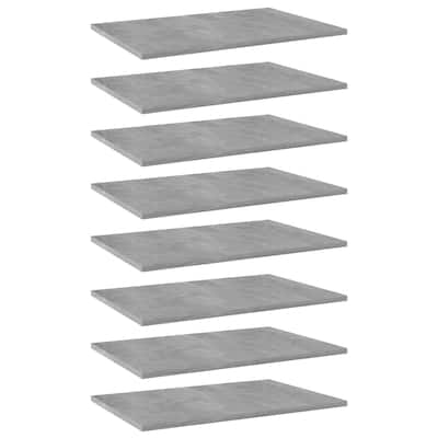 vidaXL Bookshelf Boards 8 pcs Concrete Gray 23.6"x15.7"x0.6" Chipboard