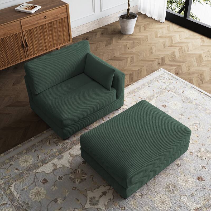 Sectional Sofa Set Modular Couch with Ottomans