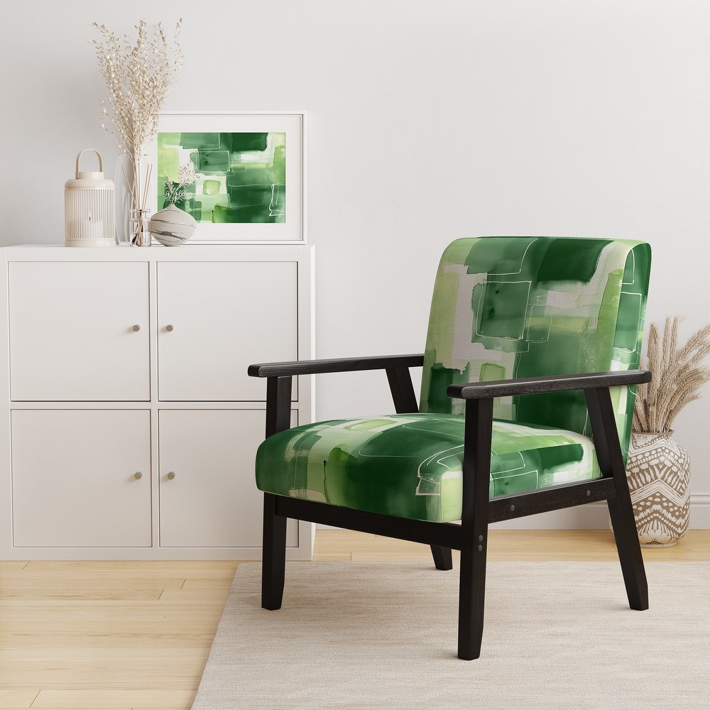 Designart "Glam Dancing Shape I" Upholstered Abstract Accent Chair - Modern Arm Chair For Living Room