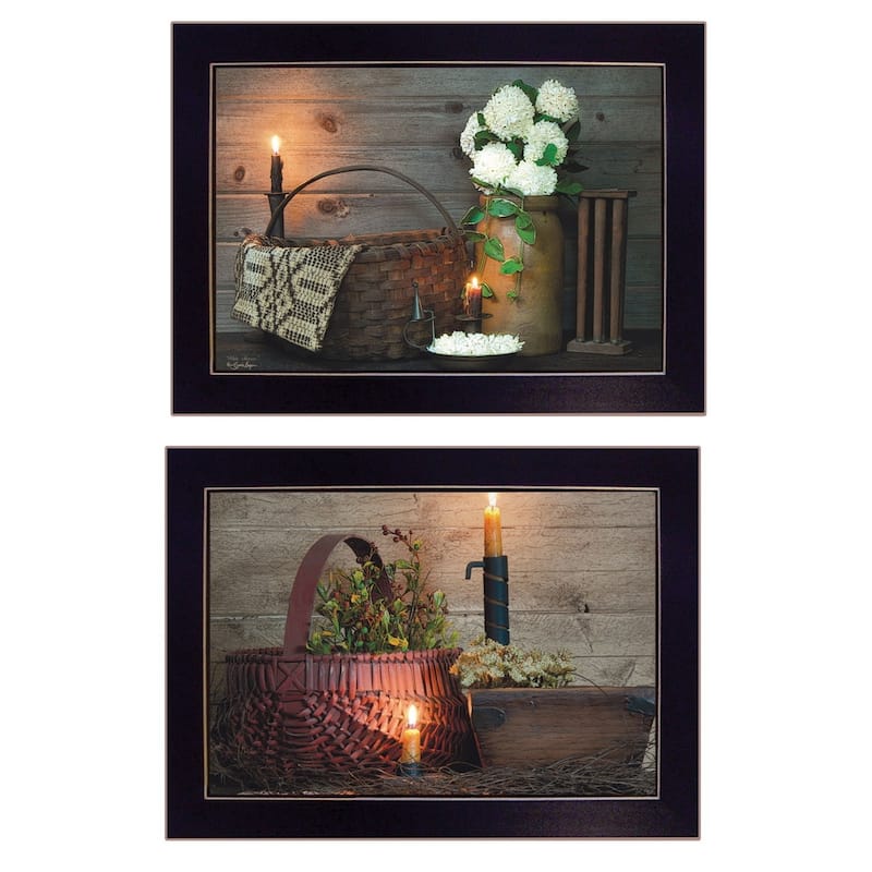 TrendyDecor4U Traditional "White / Red baskets" 2-Piece Vignette by Susie Boyer