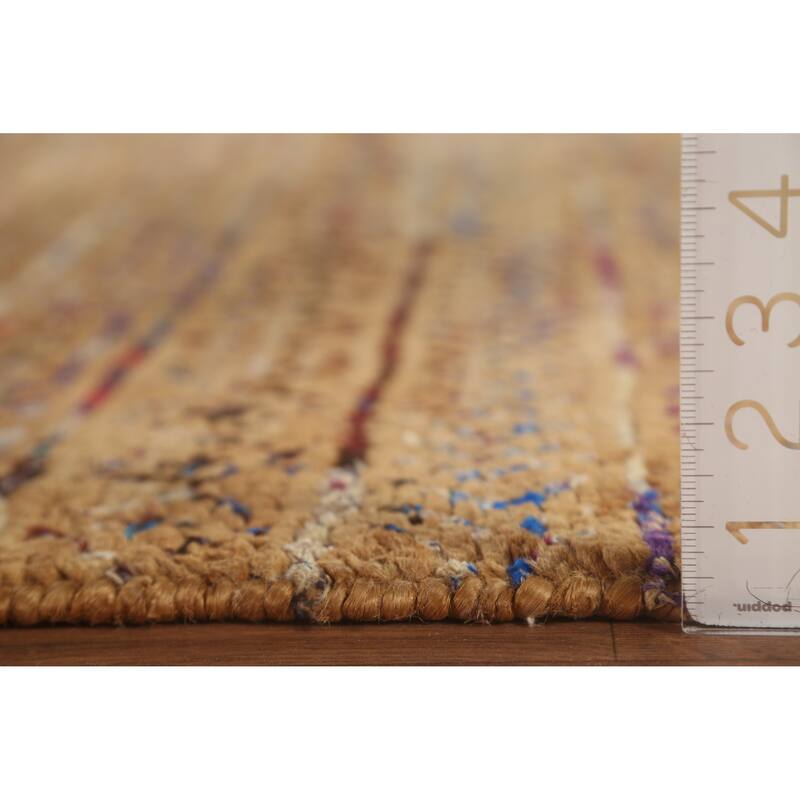 Moroccan Oriental Area Rug Handmade Jute Carpet - 9'5"x 13'4"