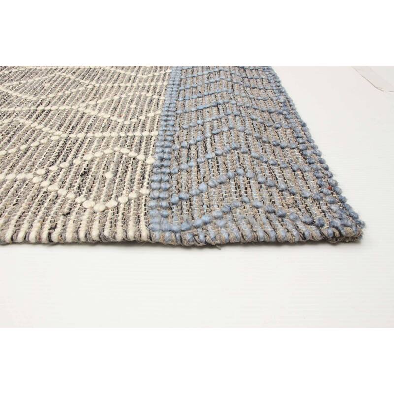 ECARPETGALLERY Braid weave Sienna Grey Wool Rug - 4'11 x 7'11