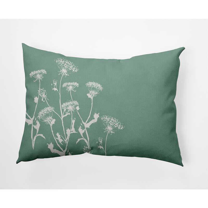 Breezy Wildflower Outdoor Pillow - Green - 14" x 20"