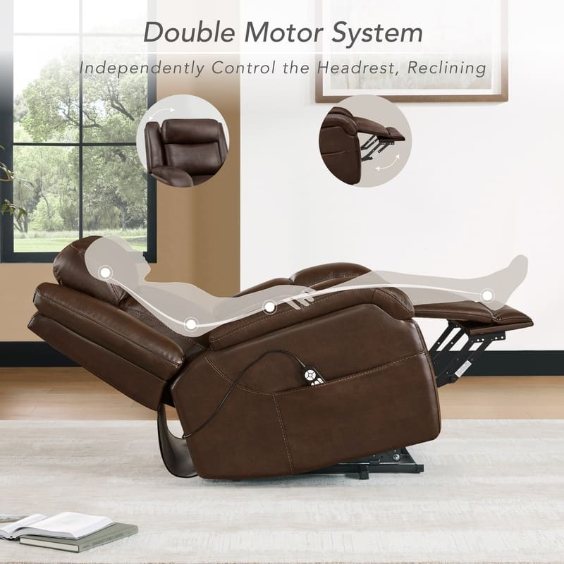 Spruce & Spring Dual Motor Power Lift Recliner Chair for Elderly with Massage and Heat