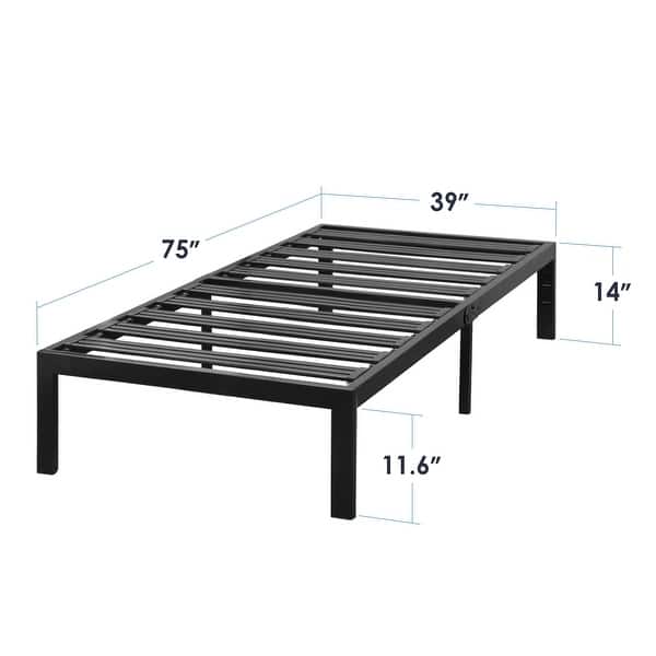 dimension image slide 5 of 6, Titan C Heavy Duty Steel Platform Bed By Crown Comfort