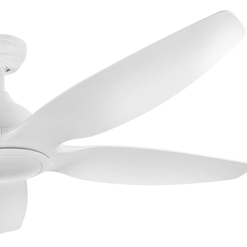 60 in.Matte White Indoor Ceiling Fan with Light, DC Motor and Remote Control