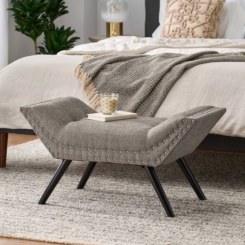 Accent Fabric Upholstered Ottoman for Bedroom or Living Room