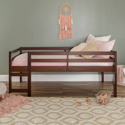 Walker Edison Browning Solid Wood Twin Size Low Loft Bed