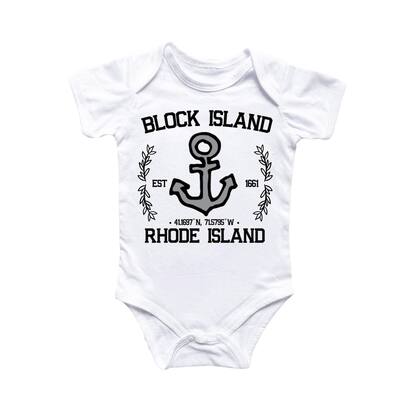 Block Island Rhode Island - Baby Boy Girl Clothes Infant Bodysuit Funny Cute Newborn