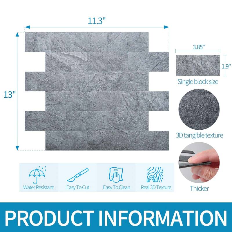 Art3d 10-Pack Peel and Stick Backsplash Tile for Kitchen Bathroom Fireplace Vanitity, Self-Adhesive Subway Wall Tile