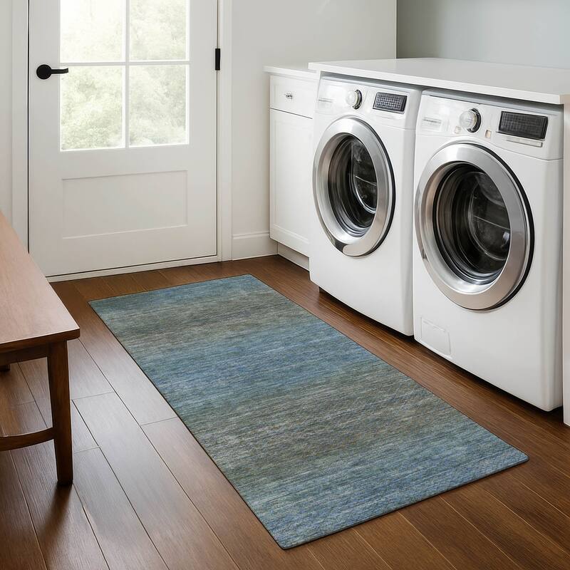 Premium Washable Super Soft Ombre Stripes Mayfield Rug - Blue - 2'3" x 7'6"