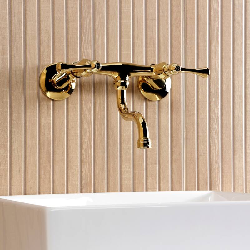 Kingston Brass Kingston Two-Handle 2-Hole Wall Mount Bathroom Faucet