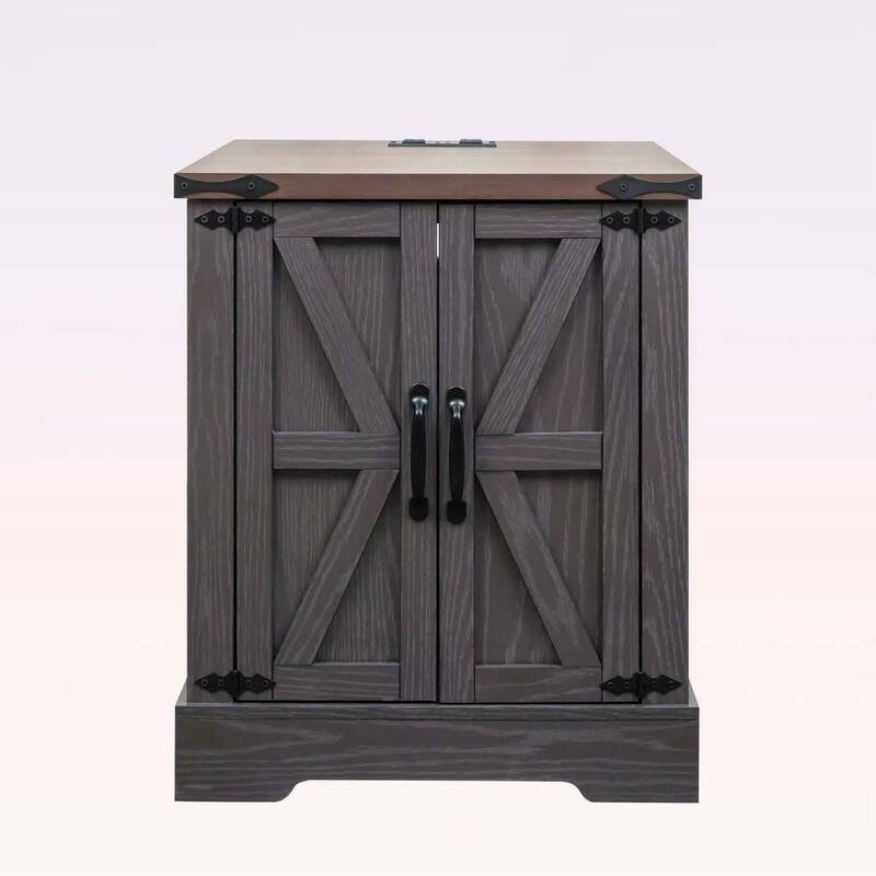 Farmhouse End Table with Charging Station
