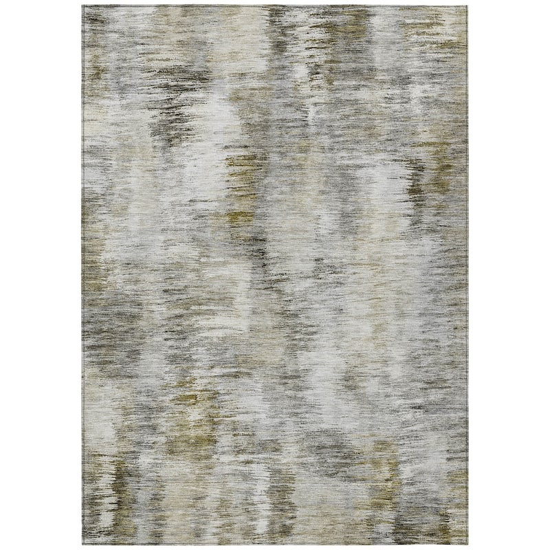 Machine Washable Indoor/ Outdoor Chantille Solid Abstract Rug