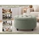 preview thumbnail 64 of 64, Tufted Large Round Storage Ottoman Footrest Beige/ Grey/ Blue