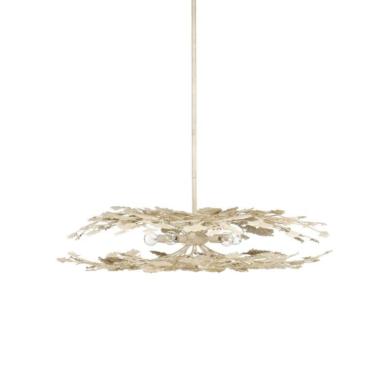 Currey & Company Maidenhair Cream Semi-Flush Mo - 13.5"h x 39.5"dia - 13.5"h x 39.5"dia