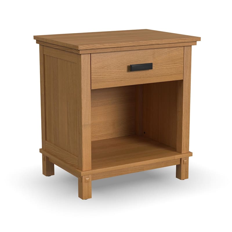 Oak Park Brown Wood King Bed, Two Nightstands and Dresser