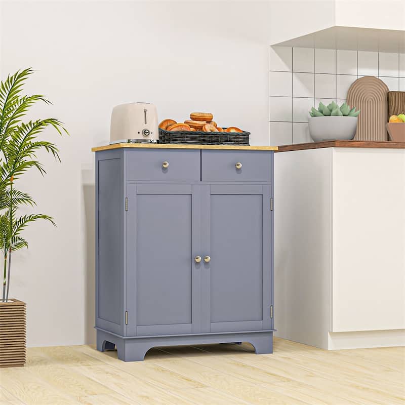 Sideboard Buffet Cabinet, Double Door Kitchen Cabinet,Adjustable Shelf