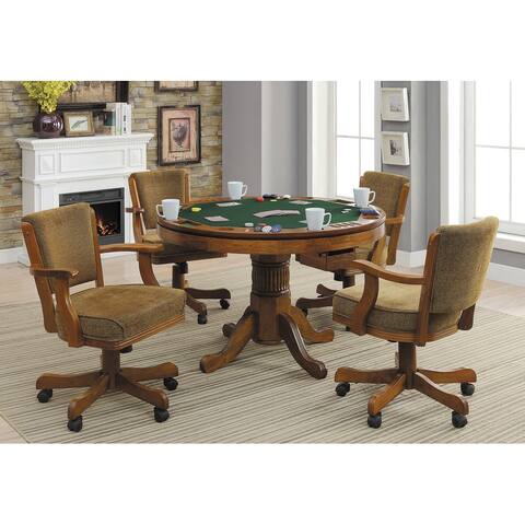 Calloway Amber and Olive Brown 7-piece Game Set with 8 Cupholders