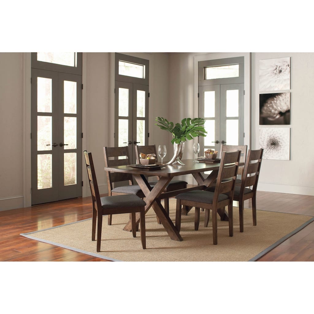 Gawain Grey and Knotty Nutmeg 7-piece Rectangle Dining Set