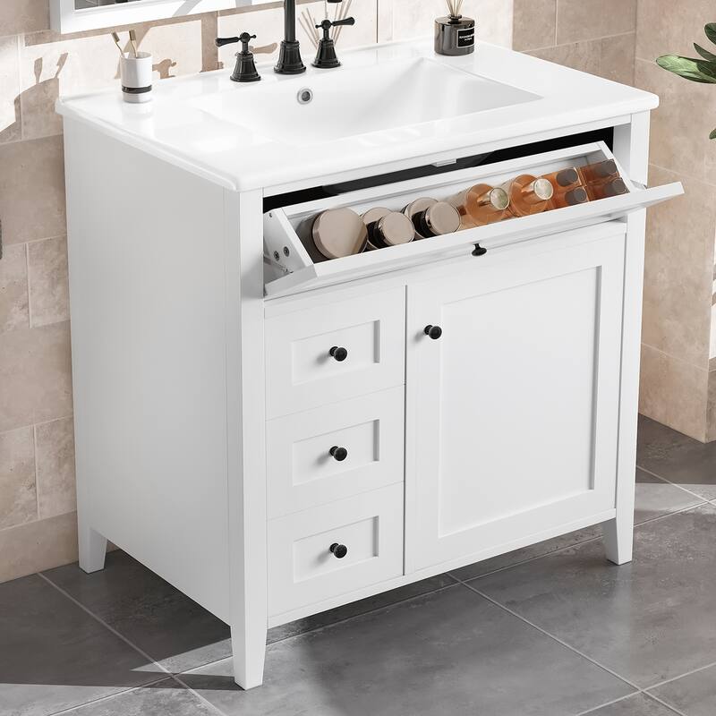 GDFStudio - Oliver Harrington Modern Freestanding Bathroom Vanity with Efficient Storage