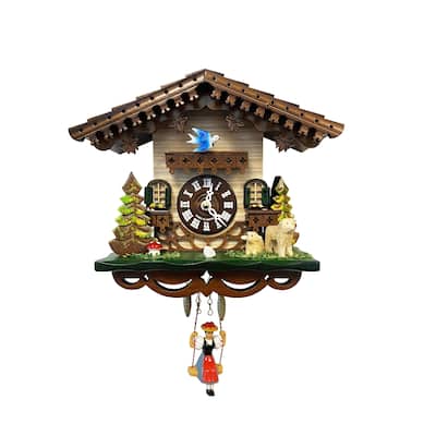 7.5 Engstler Battery-Operated Mini Size Cuckoo Wall Clock Music Chimes