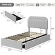 preview thumbnail 11 of 43, Bed Frame for Kids, Upholstered Platform Bed for Boys with 2 Flexible Drawers