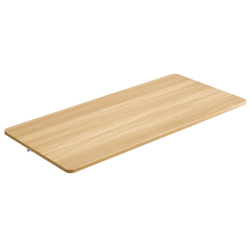 Versatile Folding Side Table Wall Mounted Magazine Holder Workbench Fold Down Desk with Smooth Rounded Corners and Wood Grain
