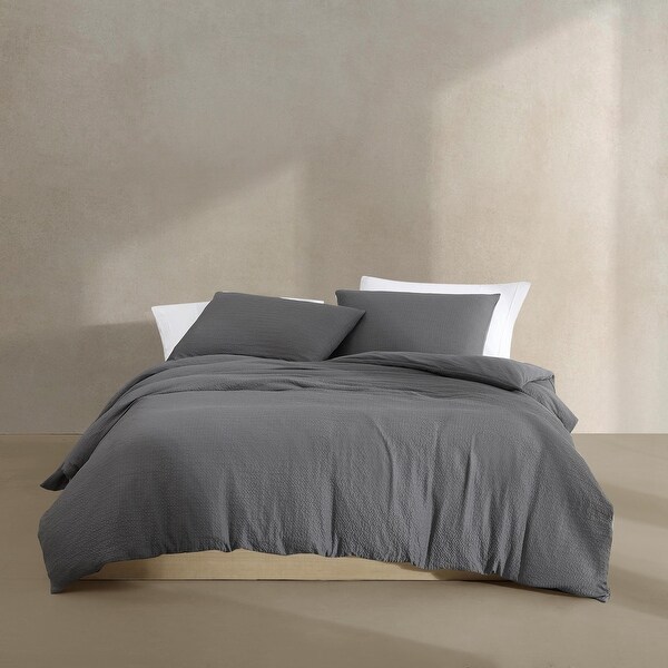 Calvin Klein Seersucker 3 Piece Duvet Cover Set Bed Bath Beyond 40390859