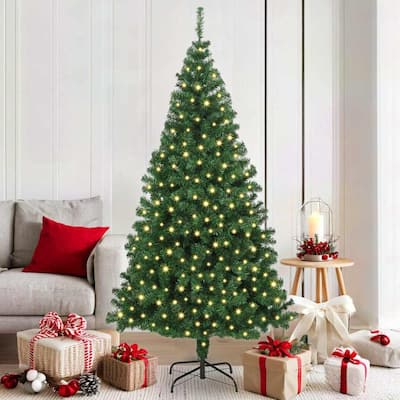 vidaXL Artificial Christmas Tree Green 70.9" PVC and Steel and Plastic