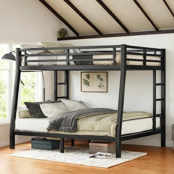 slide 2 of 13, Metal TwinXL/FullXL over Queen Bunk Bed for Teens and Adults, Space-Saving/Noise Reduced/No Box Spring Neede Queen
