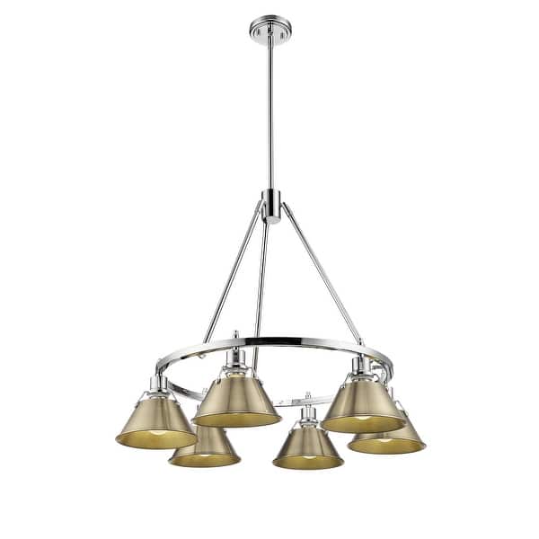 slide 1 of 1, Orwell 6-Light Chandelier in Chrome with Aged Brass - Silver