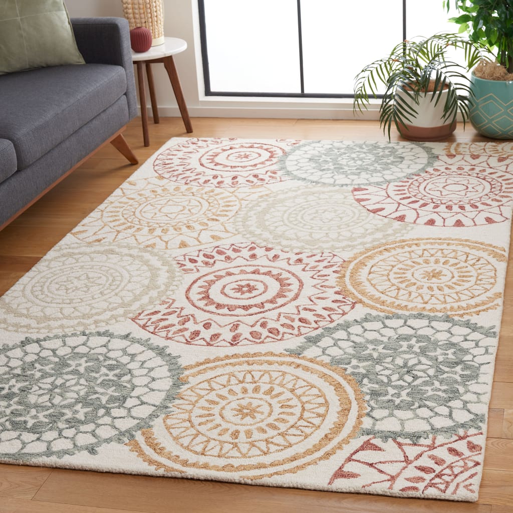 SAFAVIEH Handmade Metro Kiriko Boho Mandala Medallion Wool Rug