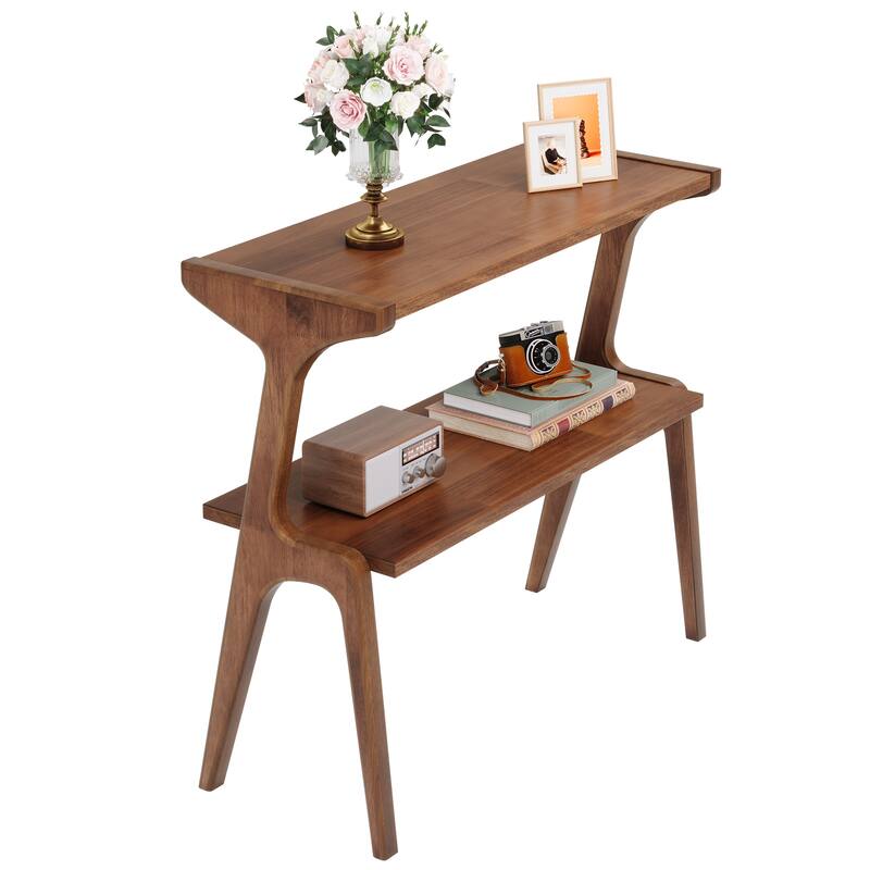 Modern SideTable with Storage Shelf, Sofa End Table with Solid Wood Legs, Bedside Table, Nightstand for Bedroom, Living Room